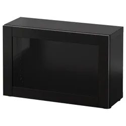 IKEA BESTÅ(390.468.51) сайт, чорно-коричневий / Sindvik чорно-коричневий прозоре скло