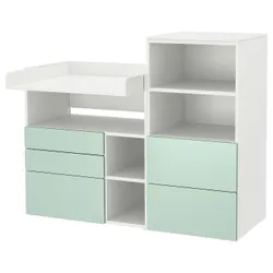 IKEA SMÅSTAD / PLATSA(995.832.30) СТОЛЬНИЙ СТАЛЬ, Біло -світло -зелений/з книжковою шафою