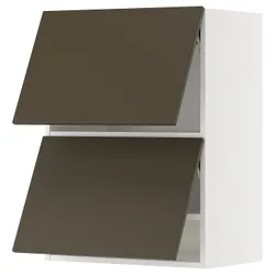 IKEA METOD(195.588.71) Горизонтальна навісна шафа з 2 дверцятами, білий/Хавсторп коричнево-бежевий