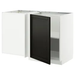 IKEA METOD(895.850.17) Кутовий шафа з полицею, Biały/Bodbyn Black