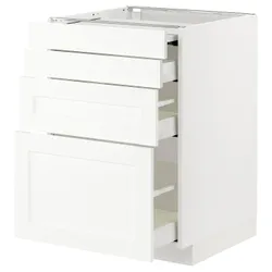 IKEA METOD / MAXIMERA(094.734.48) шафа з висувною стільницею / 3 шухляди, Enköping білий / ефект білого дерева