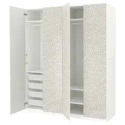IKEA PAX / MISTUDDEN(195.229.62) комбінований гардероб, білий/сірий візерунок
