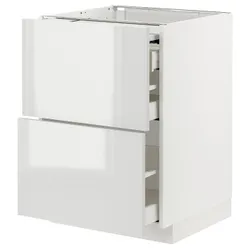 IKEA METOD / MAXIMERA(994.334.91) шафа з висувною стільницею / 3 шухляди, білий / Ringhult світло-сірий
