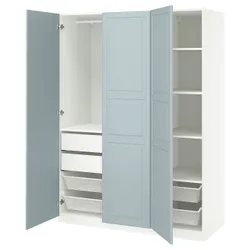 IKEA PAX / FJÄREHALS(195.651.45) Комбінація гардеробу, білий/світло -сірий -блак