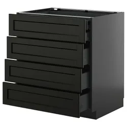 IKEA METOD / KNIVSHULT(095.883.50) shast stj 4fr/2n/3śr сіяти, Чорноззюр/Лерхіттан забарвлюється чорним кольором