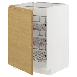 IKEA METOD(895.381.15) шафа з дротяним кошиком, білий/імітація Voxtorpа дуб