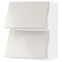 IKEA METOD (093.945.02) горизонтальна шафа 2 дверцята відкриваються сенсорні, білий / Ringhult світло-сірий