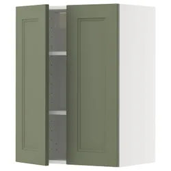 IKEA METOD(095.186.73) настінна шафа з полками/2 двері, Biały/axstad gria -green