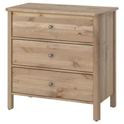 IKEA STOREMOLLA(305.909.16) скриня, 3 ящики, сірий -брон був пофарбований