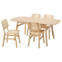IKEA VOXLÖV / VOXLÖV(293.886.56) стіл і 4 стільці, бамбук / бамбук