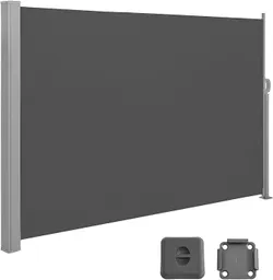 Бічний маркіза SONGMICS зі сталевою коробкою, нержавіюча сталь, розкладна, 200 х 400 см, сонцезахисний навіс, непрозорий, бічна