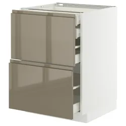 IKEA METOD / MAXIMERA(495.774.77) Stj 2fr/2n/wed/w, білий/Voxtorp Gloss Dark -brown
