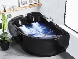 Кутова ванна гідромасажна Black Paradiso 1600 x 1130 мм Права кутова ванна зі світлодіодним підсвічуванням