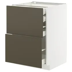 IKEA METOD / MAXIMERA(695.586.56) Шафа з 2 фасадами/2 низьким/середнім/високим ящиком, білий/Хавсторп коричнево-бежевий