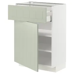 IKEA METOD / MAXIMERA(494.872.45) шафа ящики/двері, білий/Stensund світло-зелений