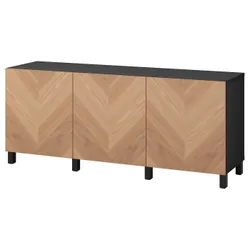 IKEA BESTÅ (594.217.44) поєднання з дверима, blackbrąz / Hedeviken / Stubbarp okl dęb