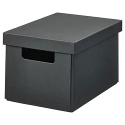 IKEA FJÄDERHARV(605.968.94) контейнер з кришкою, антрацит