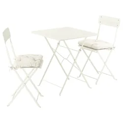 IKEA SUNDSÖ(095.732.59) стіл і 2 розкладні стільці, Зовнішній крем/крем Куддарна світло -сірий -ро