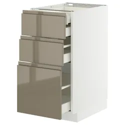 IKEA METOD / MAXIMERA(395.767.70) Stj 3fr/2n/wed/w, білий/Voxtorp Gloss Dark -brown