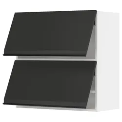 IKEA METOD(894.933.72) Горизонтальна шафа з 2 дверцятами, сенсорне відкривання, білий/Upplöv матовий антрацит