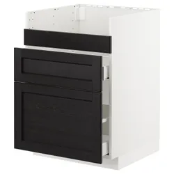 IKEA METOD(992.803.94) тумба під раковину HAVSEN / 3fr / 2ch, білий Maximera / Lerhyttan чорний тонований