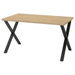 IKEA SKÅLSTA(195.907.67) стіл, іміту. дуб/у формі x чорного сірого
