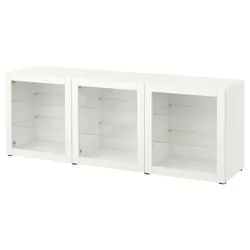 IKEA BESTÅ(793.250.39) поєднання з дверима, біле / Синдвік біле прозоре скло