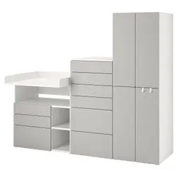 IKEA SMÅSTAD / PLATSA(795.837.16) стовп, Білий сірий/з столом прокрутки