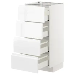 IKEA METOD / MAXIMERA(192.539.07) 4-дверний / 4-місний, білий / Voxtorp глянцевий / білий