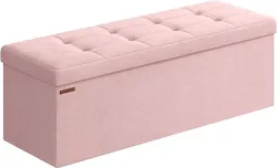 SONGMICS Скриня для зберігання, складаний табурет для ніг, 38 x 110 x 38 см, тахта, навантаження 300 кг, вітальня, спальня,