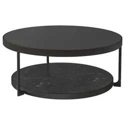IKEA FRÖTORP(704.975.82) журнальний столик, ефект антрацитового мармуру / чорне скло