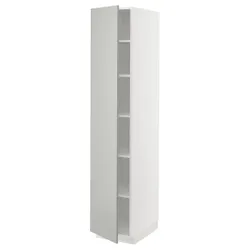 IKEA METOD(395.387.21) висока шафа/полиці, білий/Хавсторп світло-сірий
