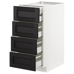IKEA METOD / MAXIMERA (792.575.30) sz stj 4fr / 2n / 3wd, білий/забарвлений лерхітановим чорним
