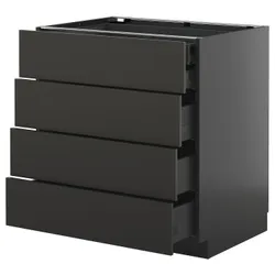 IKEA METOD / KNIVSHULT(895.875.54) sz stj 4fr/2n/3śr sz, чорно-сірий/Nickebo матовий антрацит