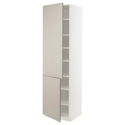 IKEA METOD(694.660.44) висока шафа з полицями / 2 двер, білий/Stensund beige