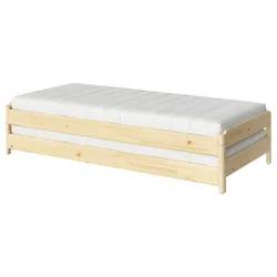 IKEA UTÅKER(895.215.15) складне ліжко з 2 матрацами, сосна/Оф'єль середньої твердості