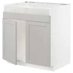 IKEA METOD(494.548.05) тумба під раковину HAVSEN 2 ком, білий / Lerhyttan світло-сірий