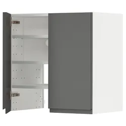 IKEA METOD(495.052.73) шафа з витяжкою та полицею/дверями, білий/Voxtorp темно-сірий