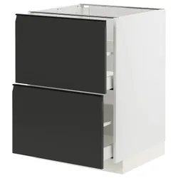 IKEA METOD / MAXIMERA(794.935.27) Шафа з 2 фасадами/2 високими ящиками, білий/Upplöv матовий антрацит