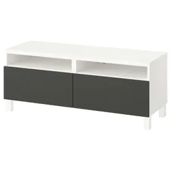 IKEA BESTÅ(395.729.65) Тумба під телевізор із ящиками, білий/Lappviken/Stubbarp темно-сірий