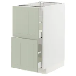 IKEA METOD / MAXIMERA(194.866.24) Шафа з 2 фасадами/2 високими ящиками, білий/Stensund світло-зелений