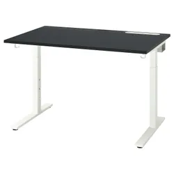 IKEA MITTZON(895.912.16) стіл, Забарвлений чорно -чорний шпон/чорний білий