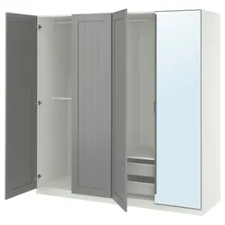 IKEA PAX / KAMMARTORP/GULLABERG(895.725.76) Комбінація гардеробу, білий/дзеркальний сірий