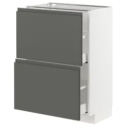 IKEA METOD / MAXIMERA(393.103.13) шафа / 2 szu /, білий / Voxtorp темно-сірий
