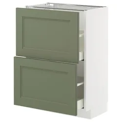 IKEA METOD / MAXIMERA(595.170.63) стояча шафа з 2 ящиками, Biały/axstad gria -green