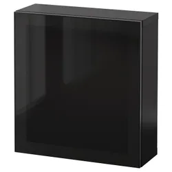 IKEA BESTÅ(294.410.79) комбінування навісних шаф, чорно-коричневий Glassvik / чорне скло