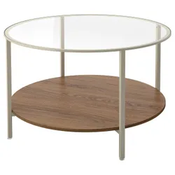IKEA VITTSJÖ(306.043.48) журнальний столик, легкий бежевий/скло