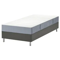 IKEA LYNGÖR(195.427.19) континентальне ліжко, Vesteröy твердий/світло-синій темно-сірий