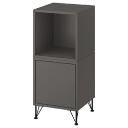 IKEA EKET(095.688.37) Поєднання шаф з ніг, темно -сірий/чорний метал