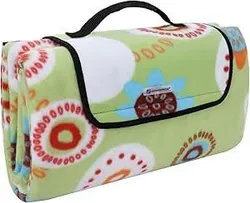 SONGMICS Unisex XXL 200 x 200 см, кемпінгова ковдра для пікніка, утеплена, водонепроникна, з ручкою для перенесення GCM71J, зелена